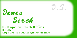 denes sirch business card